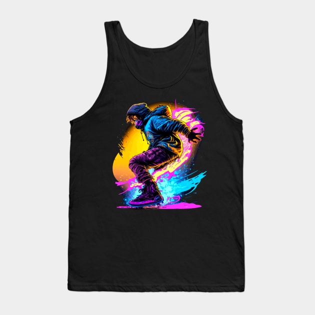 Winter Snowboarding  Christmas Graphic Graffiti Art - Holiday Gift Retro Tank Top by MaystarUniverse